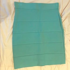 BCBGMaxAzria Mini Turquoise Bandage Skirt